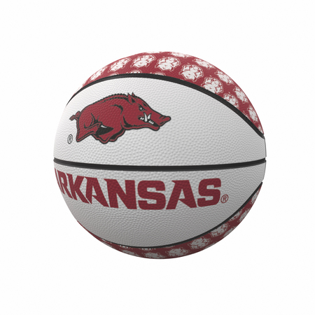 LOGO BRANDS Arkansas Repeating Logo Mini-Size Rubber Basketball 108-91MR-1